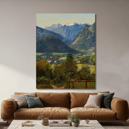 Il Dachstein Dal Sophien-Doppelblick Presso Ischl Ferdinand Georg Waldmüller fgw30 quadro stampato su tela