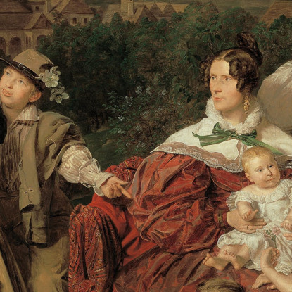 Il Notaio Dr. Josef August Eltz Con La Moglie Caroline Nata Schaumburg E Gli Otto Figli A Ischl Ferdinand Georg Waldmüller fgw3