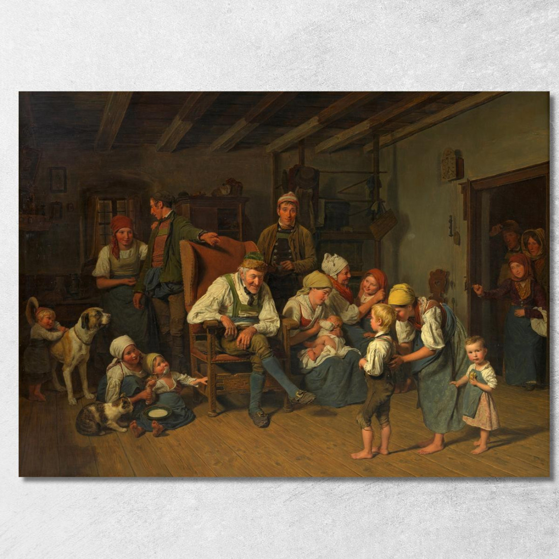 Gli Auguri Per Il Compleanno Del Nonno Ferdinand Georg Waldmüller fgw37 quadro stampato su tela Gli Auguri Per Il Compleanno Del Nonno Ferdinand Georg Waldmüller fgw37 quadro stampato su tela
