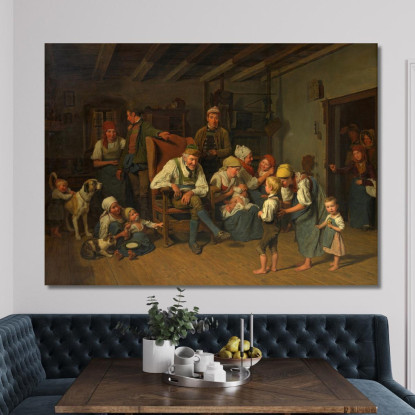 Gli Auguri Per Il Compleanno Del Nonno Ferdinand Georg Waldmüller fgw37 quadro stampato su tela