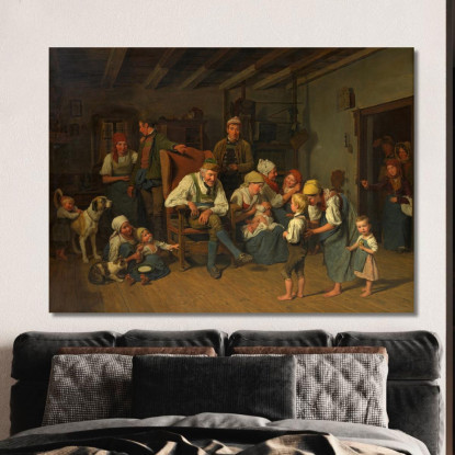 Gli Auguri Per Il Compleanno Del Nonno Ferdinand Georg Waldmüller fgw37 quadro stampato su tela