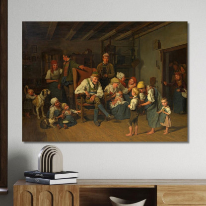 Gli Auguri Per Il Compleanno Del Nonno Ferdinand Georg Waldmüller fgw37 quadro stampato su tela