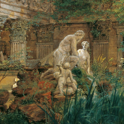 La Rovina Romana A Schönbrunn Ferdinand Georg Waldmüller fgw45 quadro stampato su tela