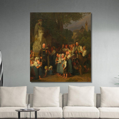 La Venerazione Di San Giovanni Ferdinand Georg Waldmüller fgw48 quadro stampato su tela