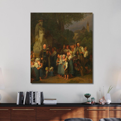 La Venerazione Di San Giovanni Ferdinand Georg Waldmüller fgw48 quadro stampato su tela