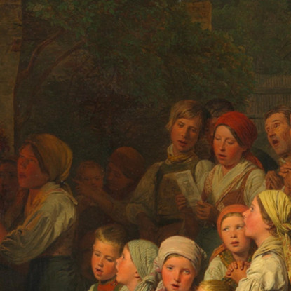 La Venerazione Di San Giovanni Ferdinand Georg Waldmüller fgw48 quadro stampato su tela