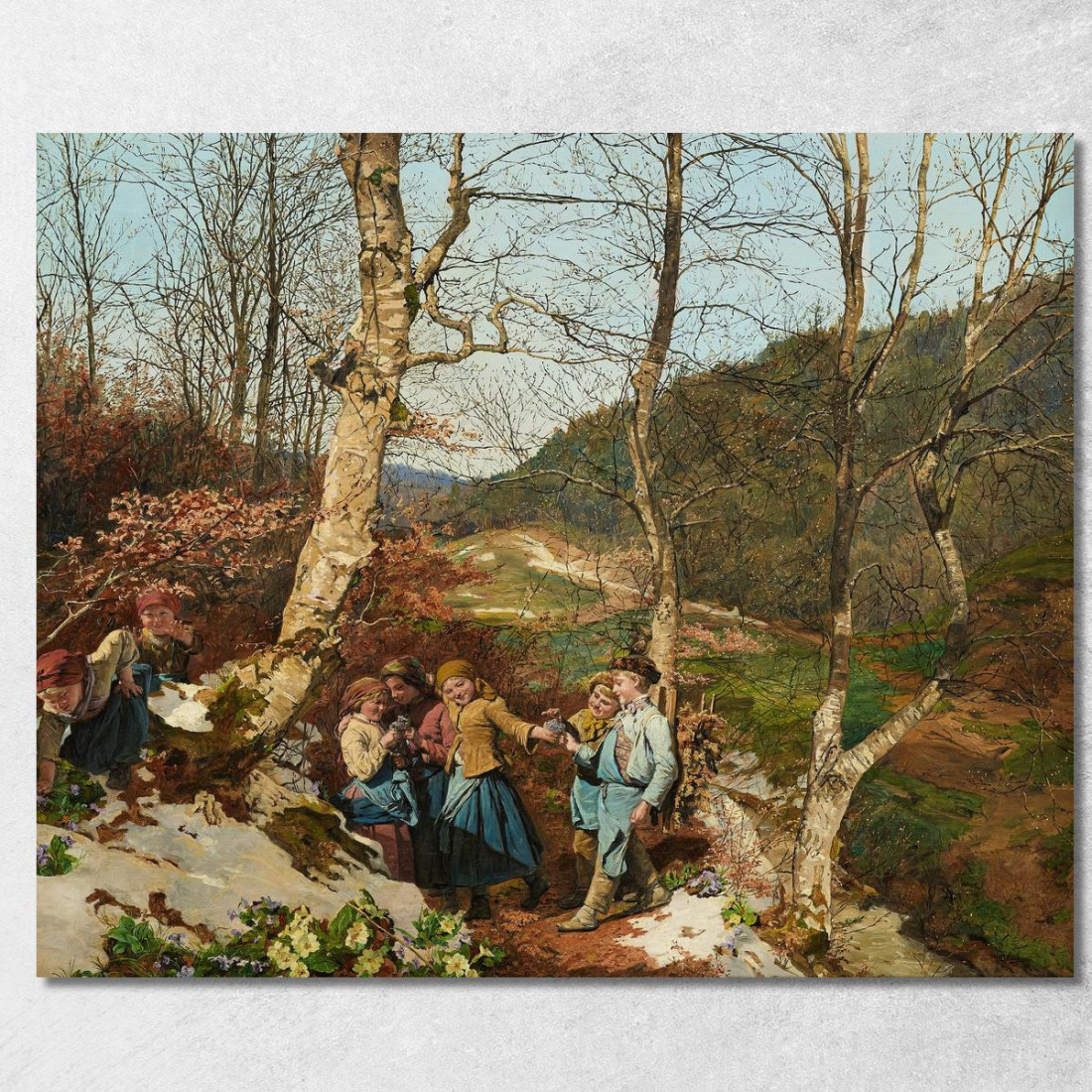 Inizio Primavera Nel Wienerwald Ferdinand Georg Waldmüller fgw50 quadro stampato su tela Inizio Primavera Nel Wienerwald Ferdinand Georg Waldmüller fgw50 quadro stampato su tela