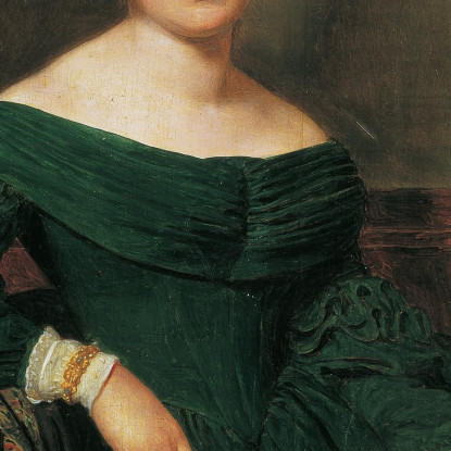 Signora In Abito Vermiglio Ferdinand Georg Waldmüller fgw77 quadro stampato su tela