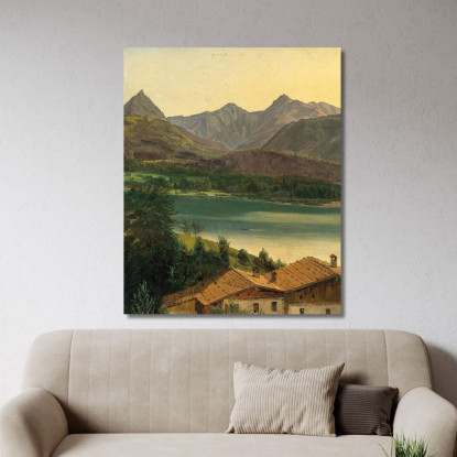 Lago Wolfgangsee Con Il Massiccio Del Dachstein Ferdinand Georg Waldmüller fgw78 quadro stampato su tela