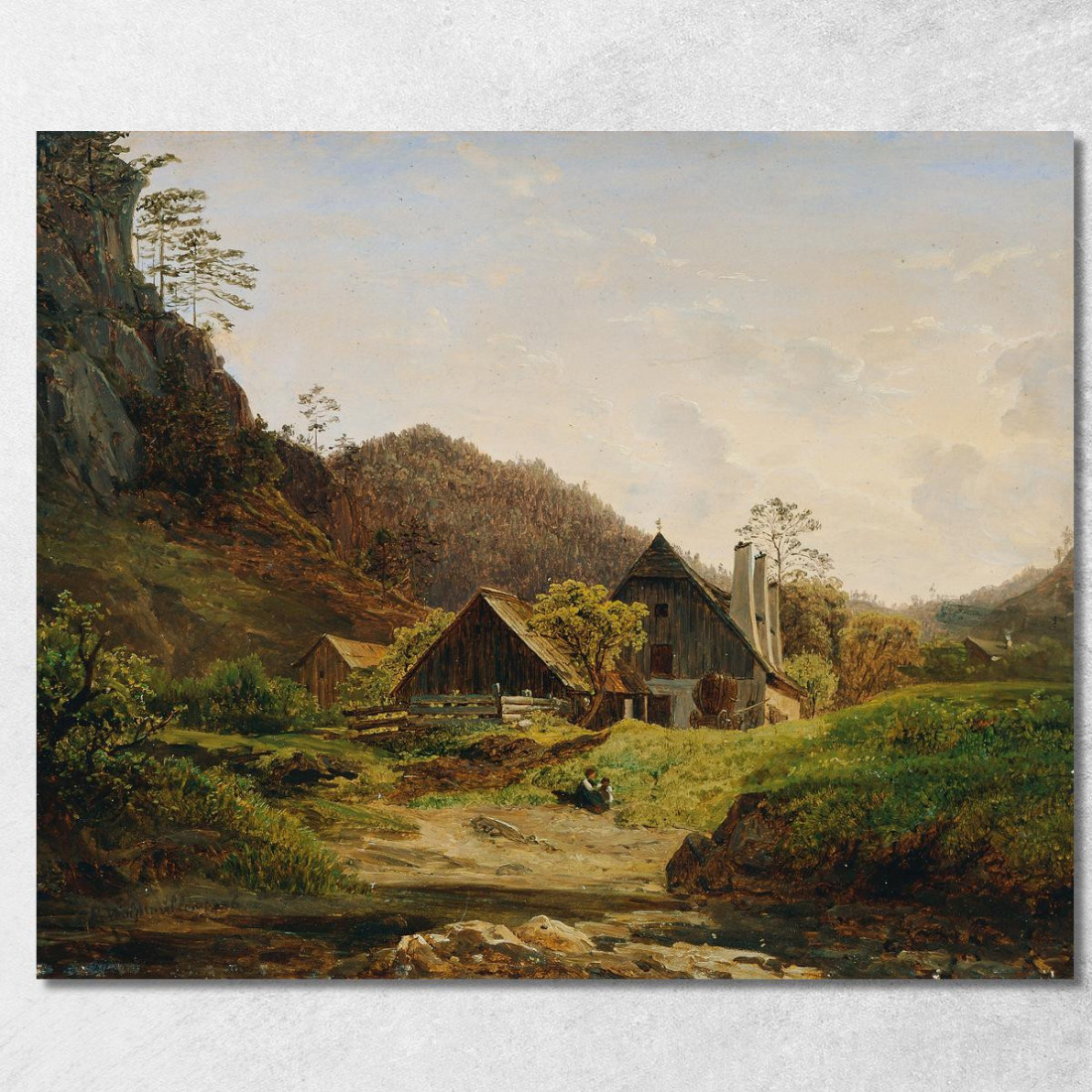 Paesaggio Con Fucina Ferdinand Georg Waldmüller fgw79 quadro stampato su tela Paesaggio Con Fucina Ferdinand Georg Waldmüller fgw79 quadro stampato su tela