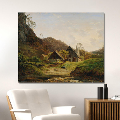 Paesaggio Con Fucina Ferdinand Georg Waldmüller fgw79 quadro stampato su tela