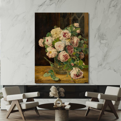Mazzo Di Rose Alla Finestra Ferdinand Georg Waldmüller fgw96 quadro stampato su tela