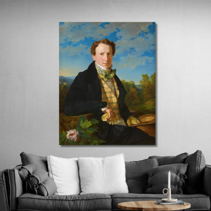 Autoritratto In Giovane Età Ferdinand Georg Waldmüller fgw99 quadro stampato su tela