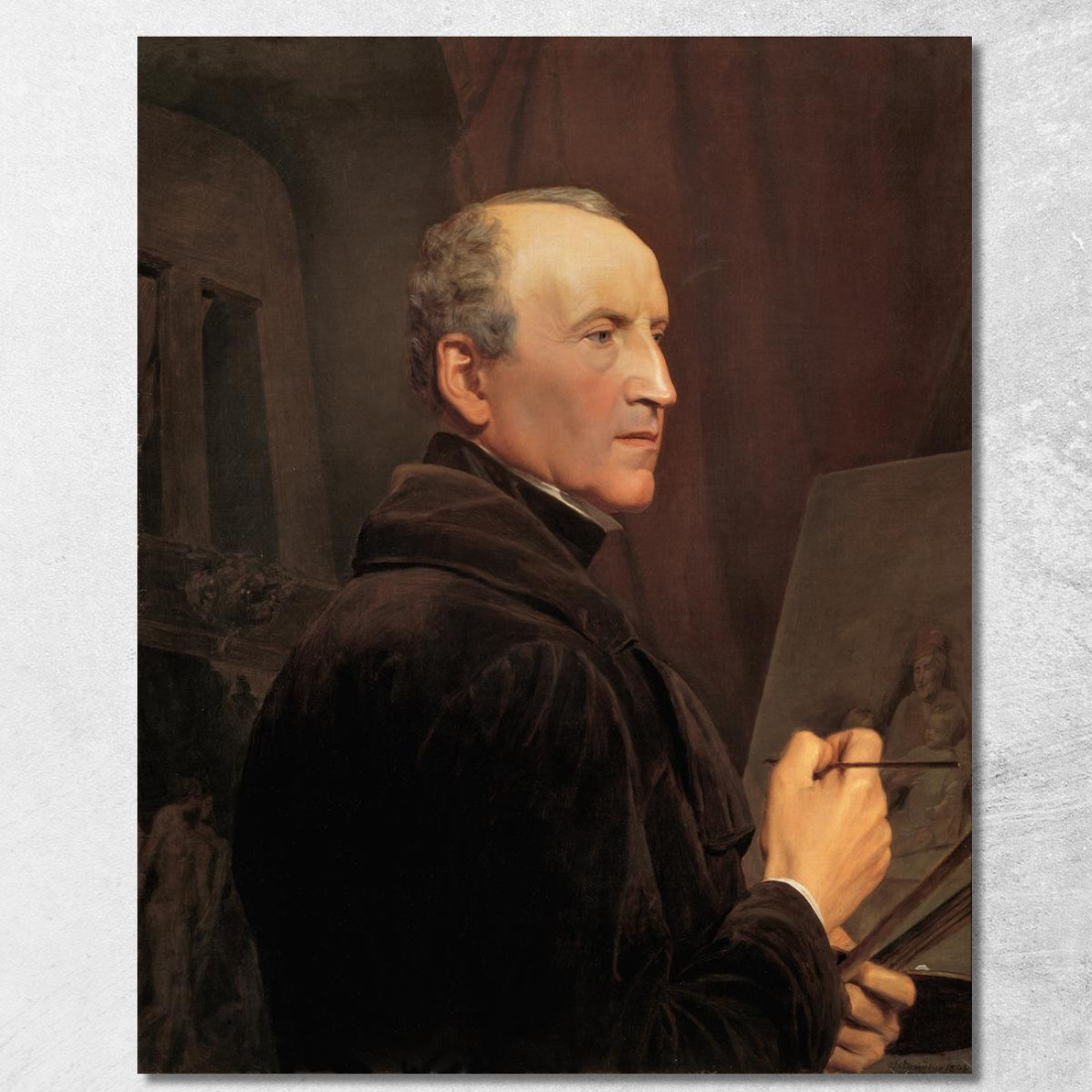 Autoritratto Davanti Al Cavalletto Ferdinand Georg Waldmüller fgw100 quadro stampato su tela Autoritratto Davanti Al Cavalletto Ferdinand Georg Waldmüller fgw100 quadro stampato su tela
