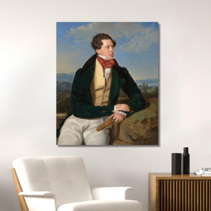 L'Attore Maximilian Korn In Un Paesaggio Ferdinand Georg Waldmüller fgw107 quadro stampato su tela
