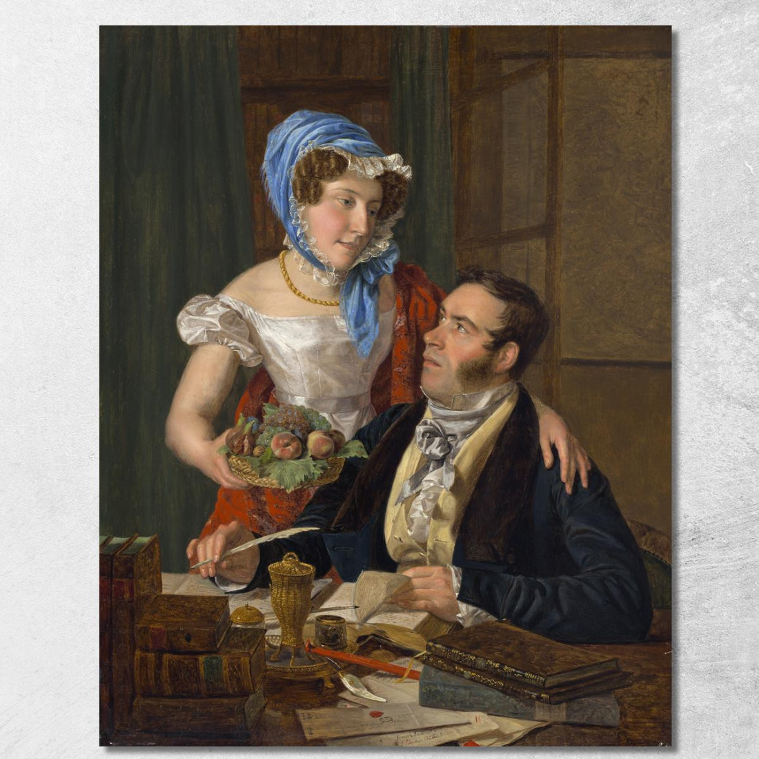 Il Cartografo Professor Josef Jüttner E Sua Moglie Ferdinand Georg Waldmüller fgw109 quadro stampato su tela Il Cartografo Professor Josef Jüttner E Sua Moglie Ferdinand Georg Waldmüller fgw109 quadro stampato su tela