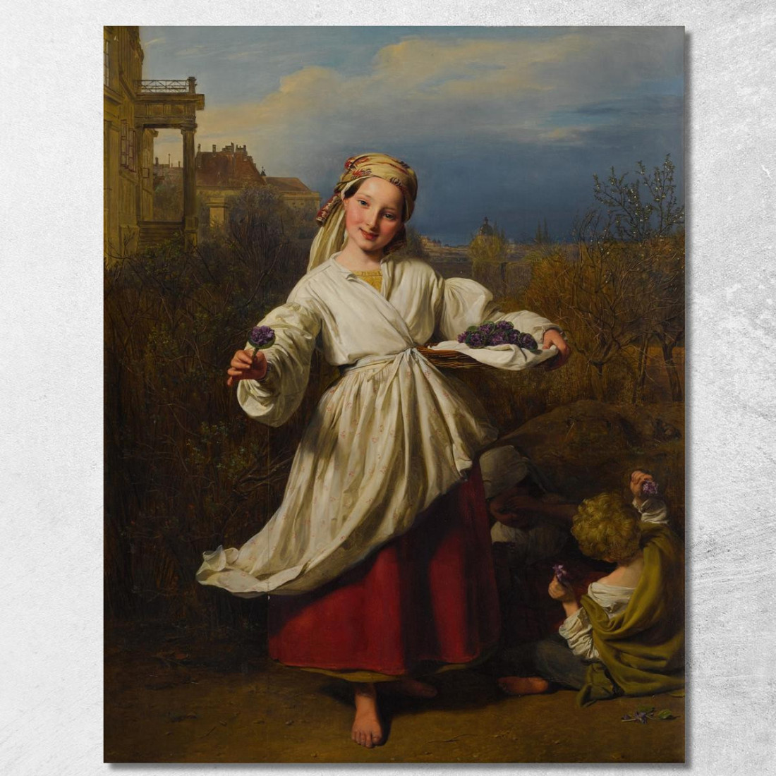 La Venditrice Di Fiori Ferdinand Georg Waldmüller fgw113 quadro stampato su tela La Venditrice Di Fiori Ferdinand Georg Waldmüller fgw113 quadro stampato su tela