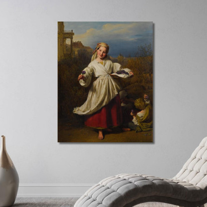 La Venditrice Di Fiori Ferdinand Georg Waldmüller fgw113 quadro stampato su tela