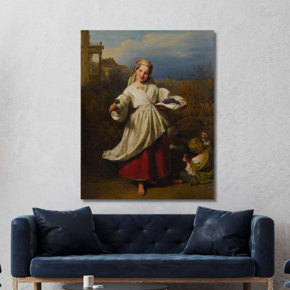 La Venditrice Di Fiori Ferdinand Georg Waldmüller fgw113 quadro stampato su tela
