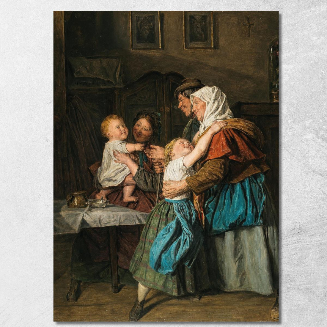 La Visita Dei Nonni Ferdinand Georg Waldmüller fgw114 quadro stampato su tela La Visita Dei Nonni Ferdinand Georg Waldmüller fgw114 quadro stampato su tela