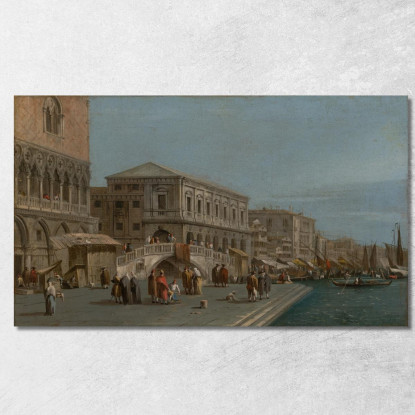 Veduta Del Molo E Della Riva Degli Schiavoni A Venezia Francesco Guardi fgr4 quadro stampato su tela