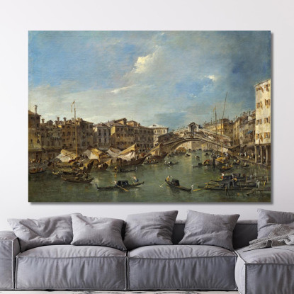 Canal Grande Con Il Ponte Di Rialto Venezia Francesco Guardi fgr15 quadro stampato su tela