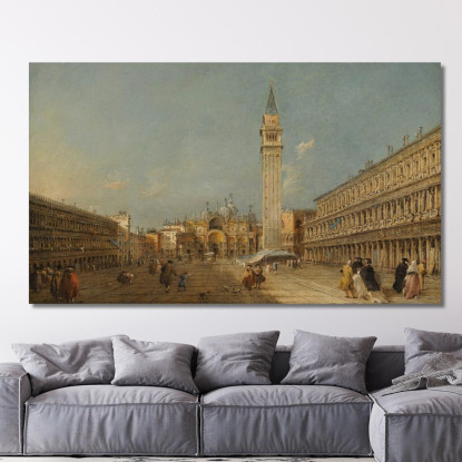 Venezia Piazza San Marco Con La Basilica E Il Campanile Francesco Guardi fgr44 quadro stampato su tela
