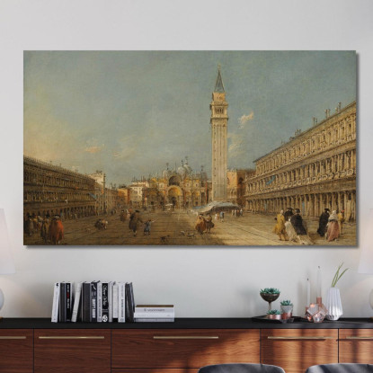 Venezia Piazza San Marco Con La Basilica E Il Campanile Francesco Guardi fgr44 quadro stampato su tela