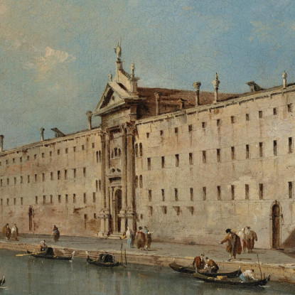 Venezia Il Rio Dei Mendicanti Con La Chiesa Di San Lazzaro Dei Mendicanti Francesco Guardi fgr47 quadro stampato su tela