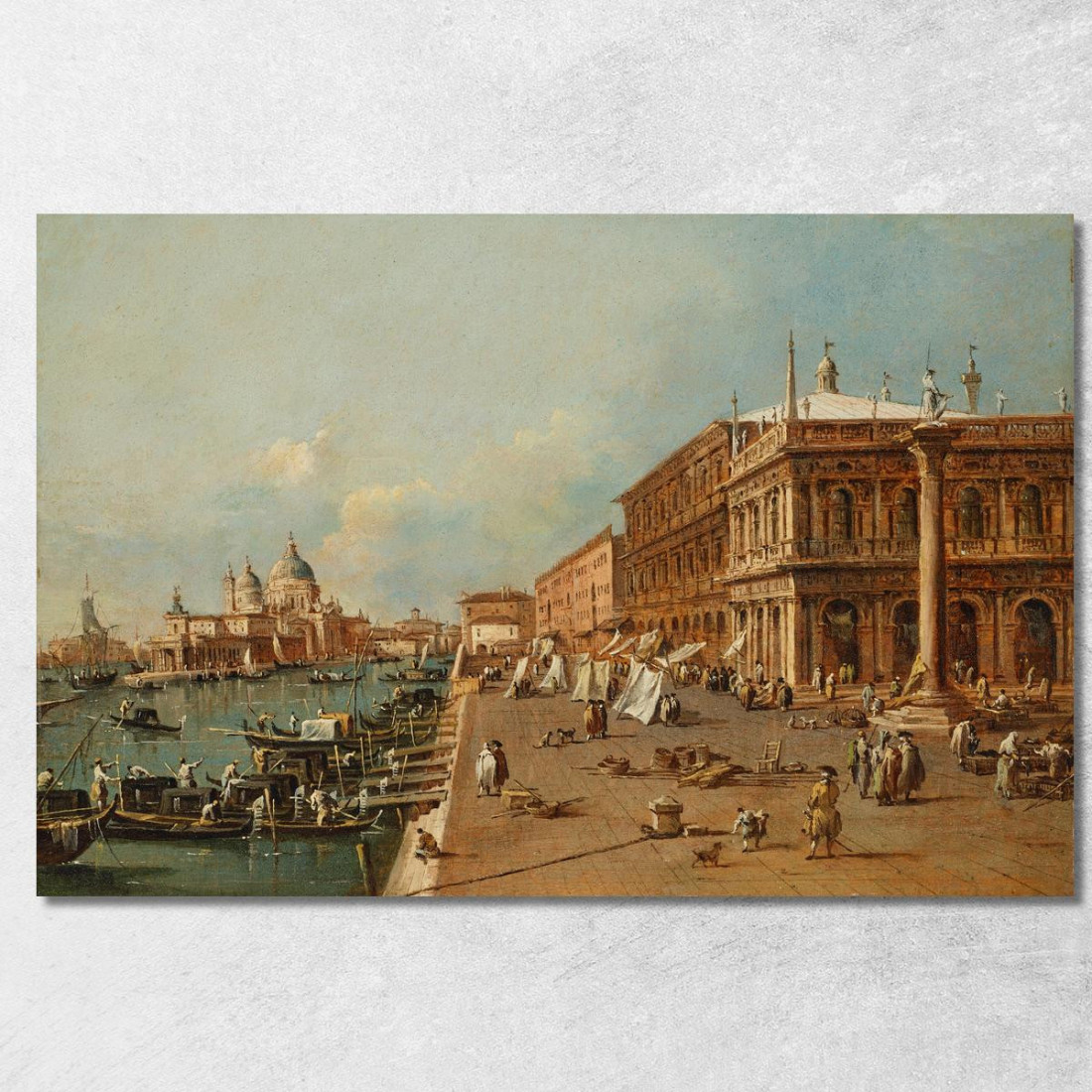 Venezia Il Molo Con La Libreria La Punta Della Dogana E Santa Maria Della Salute Francesco Guardi fgr48 quadro stampato su tela Venezia Il Molo Con La Libreria La Punta Della Dogana E Santa Maria Della Salute Francesco Guardi fgr48 quadro stampato su tela
