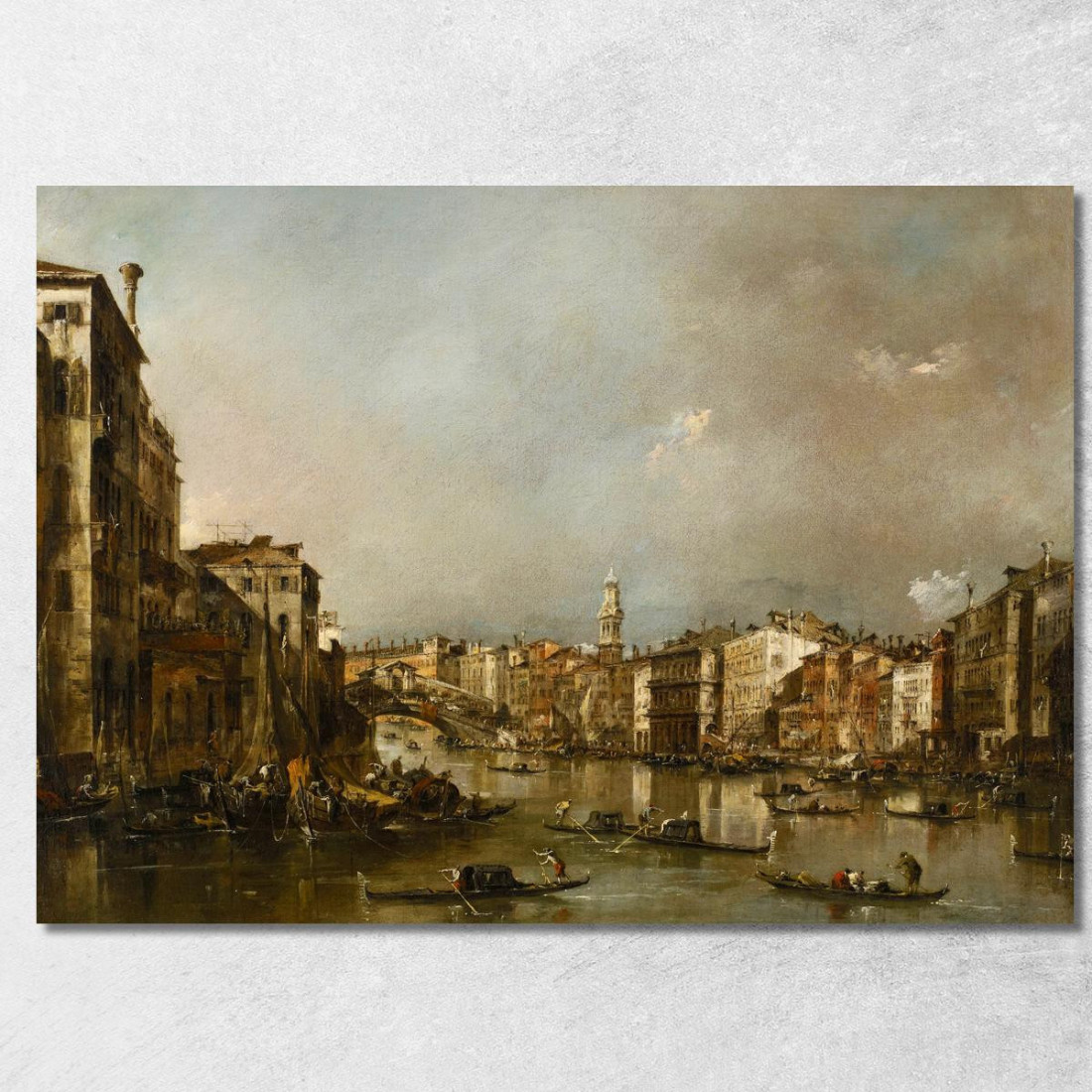 Veduta Del Canal Grande Verso Il Rialto Francesco Guardi fgr52 quadro stampato su tela Veduta Del Canal Grande Verso Il Rialto Francesco Guardi fgr52 quadro stampato su tela