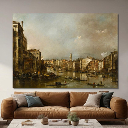 Veduta Del Canal Grande Verso Il Rialto Francesco Guardi fgr52 quadro stampato su tela
