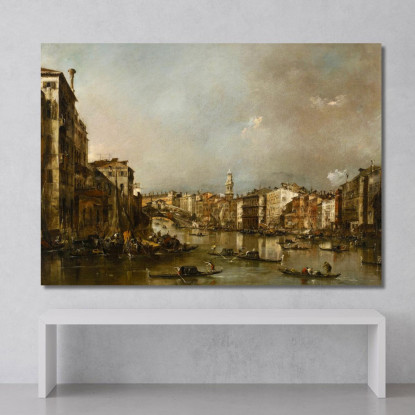 Veduta Del Canal Grande Verso Il Rialto Francesco Guardi fgr52 quadro stampato su tela