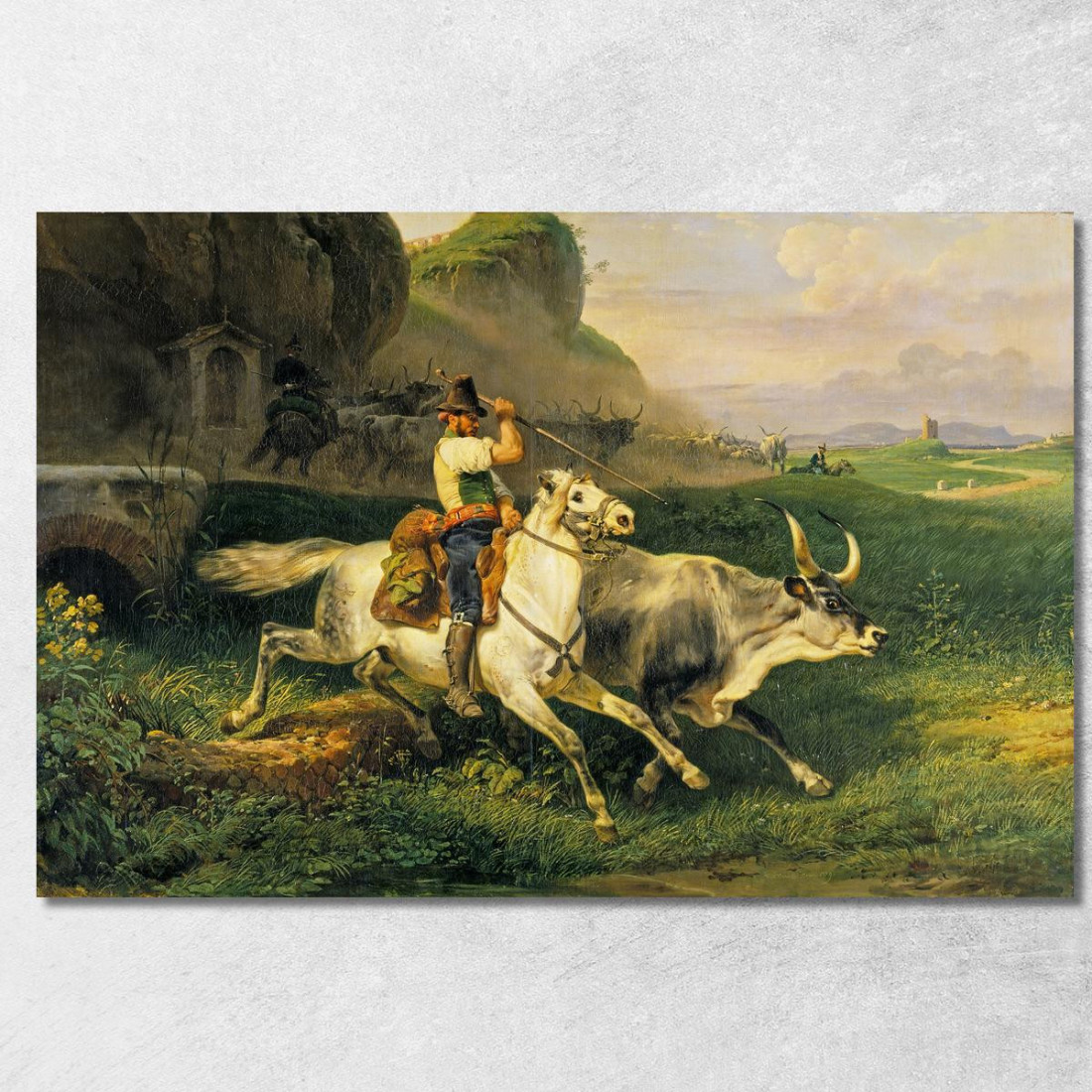 Un Pastore Romano Che Guida Il Bestiame Horace Vernet hvr2 quadro stampato su tela Un Pastore Romano Che Guida Il Bestiame Horace Vernet hvr2 quadro stampato su tela
