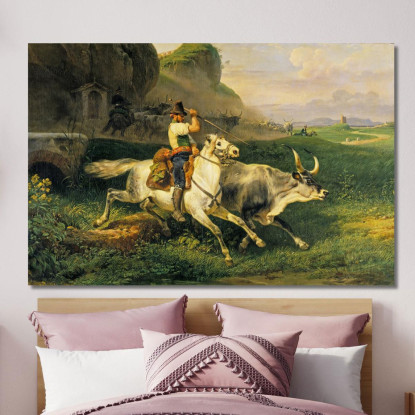 Un Pastore Romano Che Guida Il Bestiame Horace Vernet hvr2 quadro stampato su tela