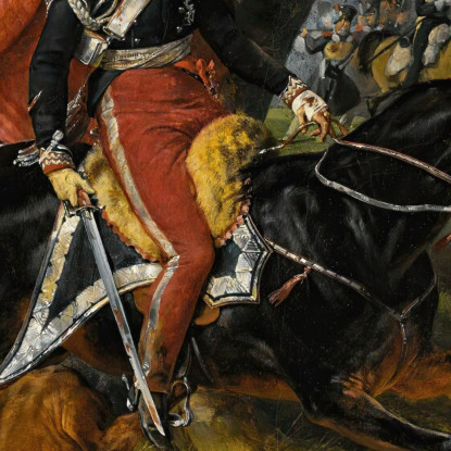 Morte Del Principe Poniatowski Il 19 Ottobre 1813 Horace Vernet hvr12 quadro stampato su tela