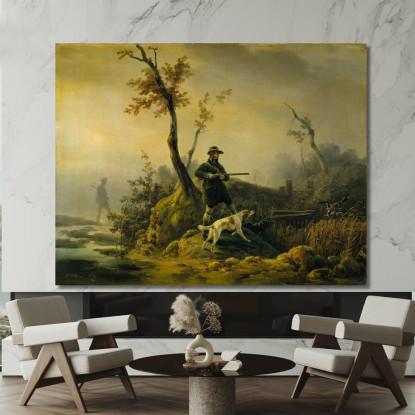 Caccia Alle Anatre Horace Vernet hvr14 quadro stampato su tela