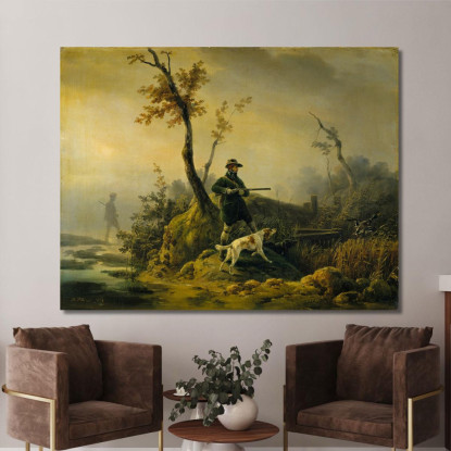 Caccia Alle Anatre Horace Vernet hvr14 quadro stampato su tela