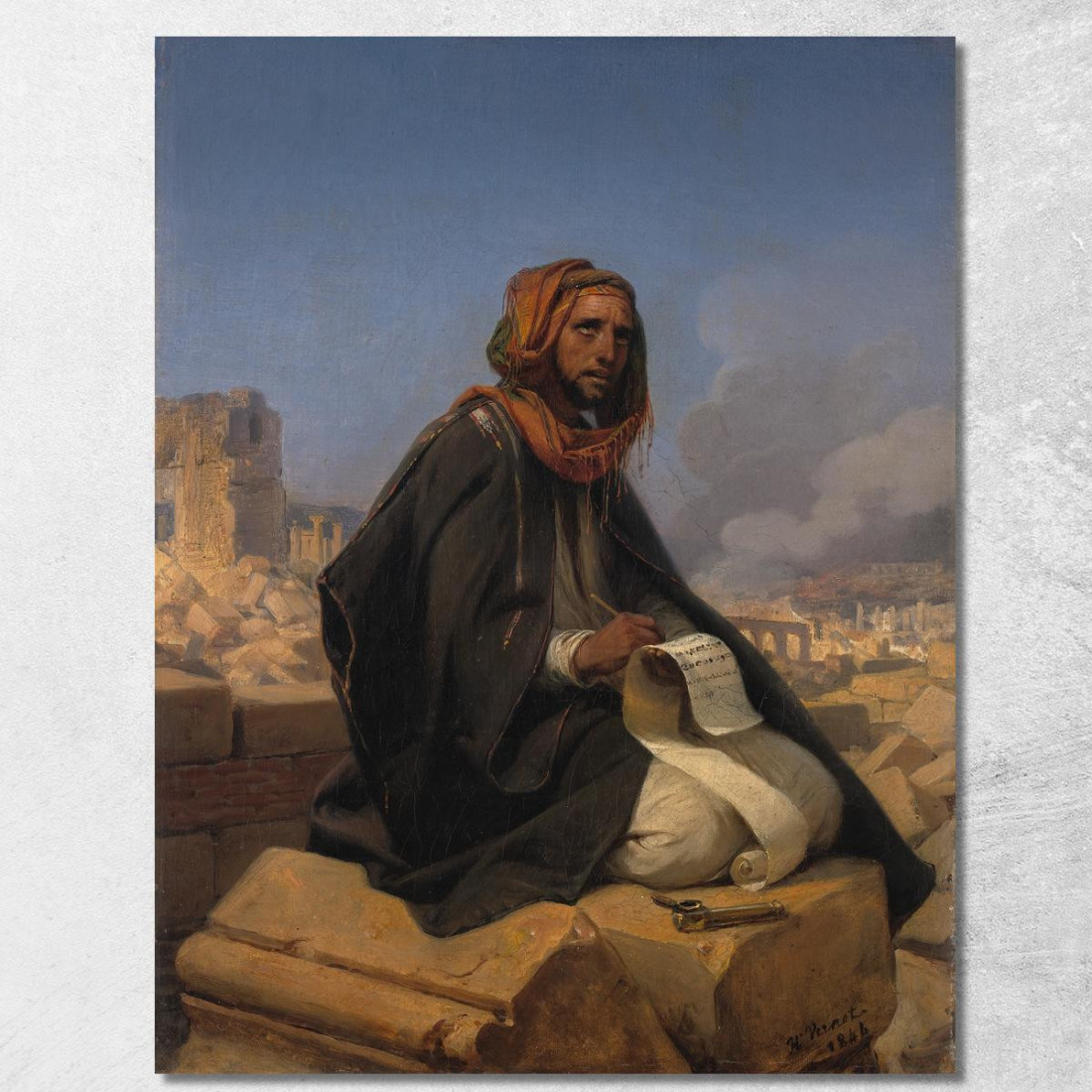 Geremia Sulle Rovine Di Gerusalemme Horace Vernet hvr17 quadro stampato su tela Geremia Sulle Rovine Di Gerusalemme Horace Vernet hvr17 quadro stampato su tela