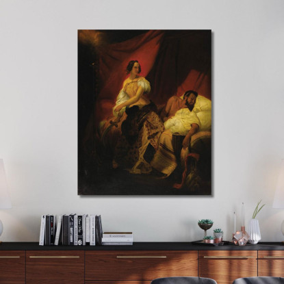 Giuditta E Oloferne Horace Vernet hvr20 quadro stampato su tela