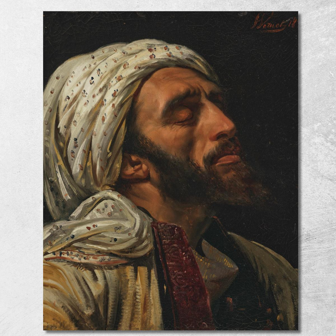 Ritratto Di Un Uomo Arabo Horace Vernet hvr26 quadro stampato su tela Ritratto Di Un Uomo Arabo Horace Vernet hvr26 quadro stampato su tela