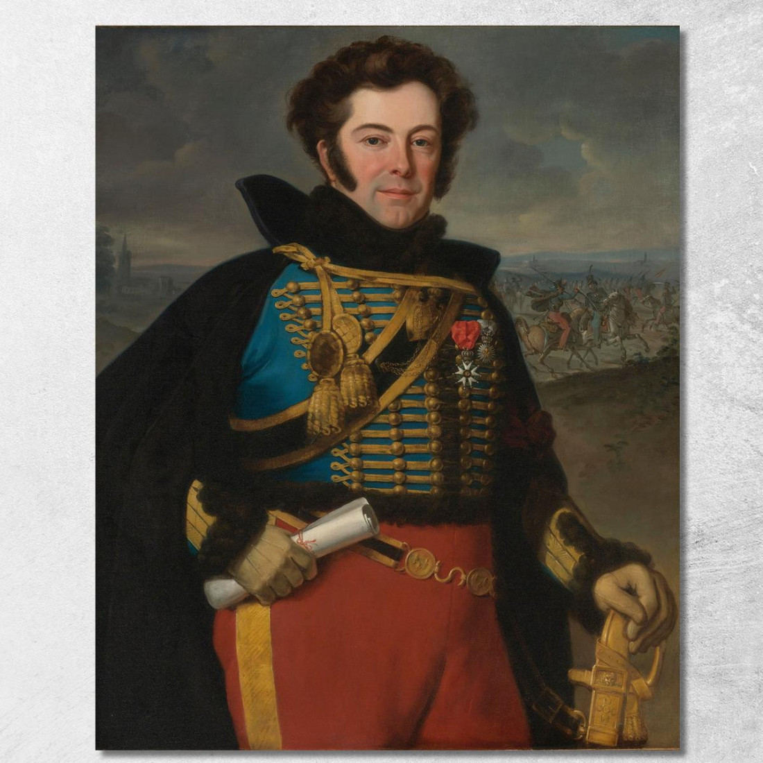 Ritratto Del Colonnello Auguste-Frédéric-Bon-Amour Marchese De Talhouët Horace Vernet hvr28 quadro stampato su tela Ritratto Del Colonnello Auguste-Frédéric-Bon-Amour Marchese De Talhouët Horace Vernet hvr28 quadro stampato su tela