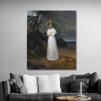Ritratto Della Vedova Contessa Jean-Henri-Louis Greffulhe Horace Vernet hvr30 quadro stampato su tela