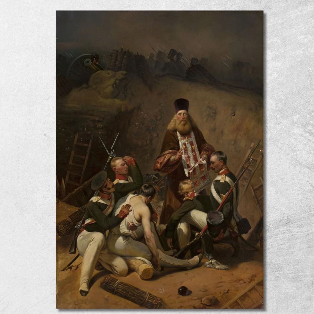 Sacerdote Che Benedice I Soldati Horace Vernet hvr31 quadro stampato su tela Sacerdote Che Benedice I Soldati Horace Vernet hvr31 quadro stampato su tela