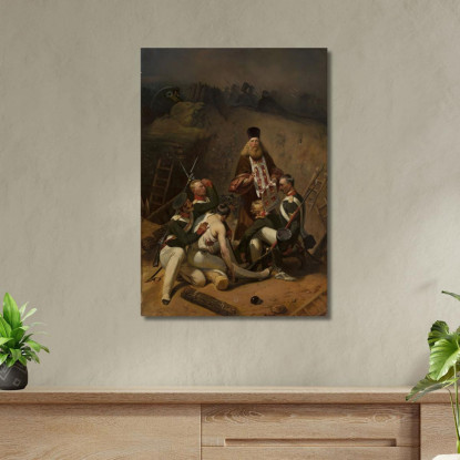 Sacerdote Che Benedice I Soldati Horace Vernet hvr31 quadro stampato su tela