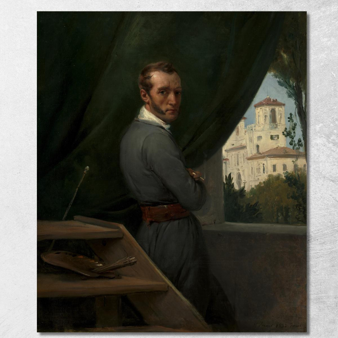 Autoritratto A Roma Horace Vernet hvr32 quadro stampato su tela Autoritratto A Roma Horace Vernet hvr32 quadro stampato su tela