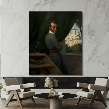 Autoritratto A Roma Horace Vernet hvr32 quadro stampato su tela