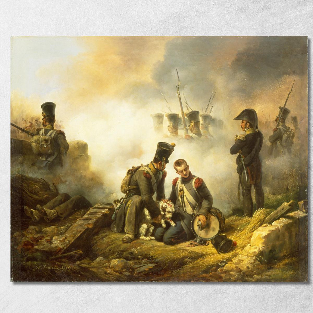 Il Cane Del Reggimento Ferito Horace Vernet hvr38 quadro stampato su tela Il Cane Del Reggimento Ferito Horace Vernet hvr38 quadro stampato su tela