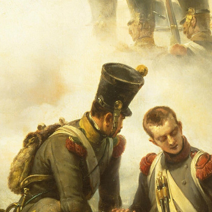 Il Cane Del Reggimento Ferito Horace Vernet hvr38 quadro stampato su tela