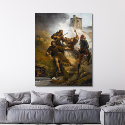 L'Assedio Di Saragozza Horace Vernet hvr43 quadro stampato su tela